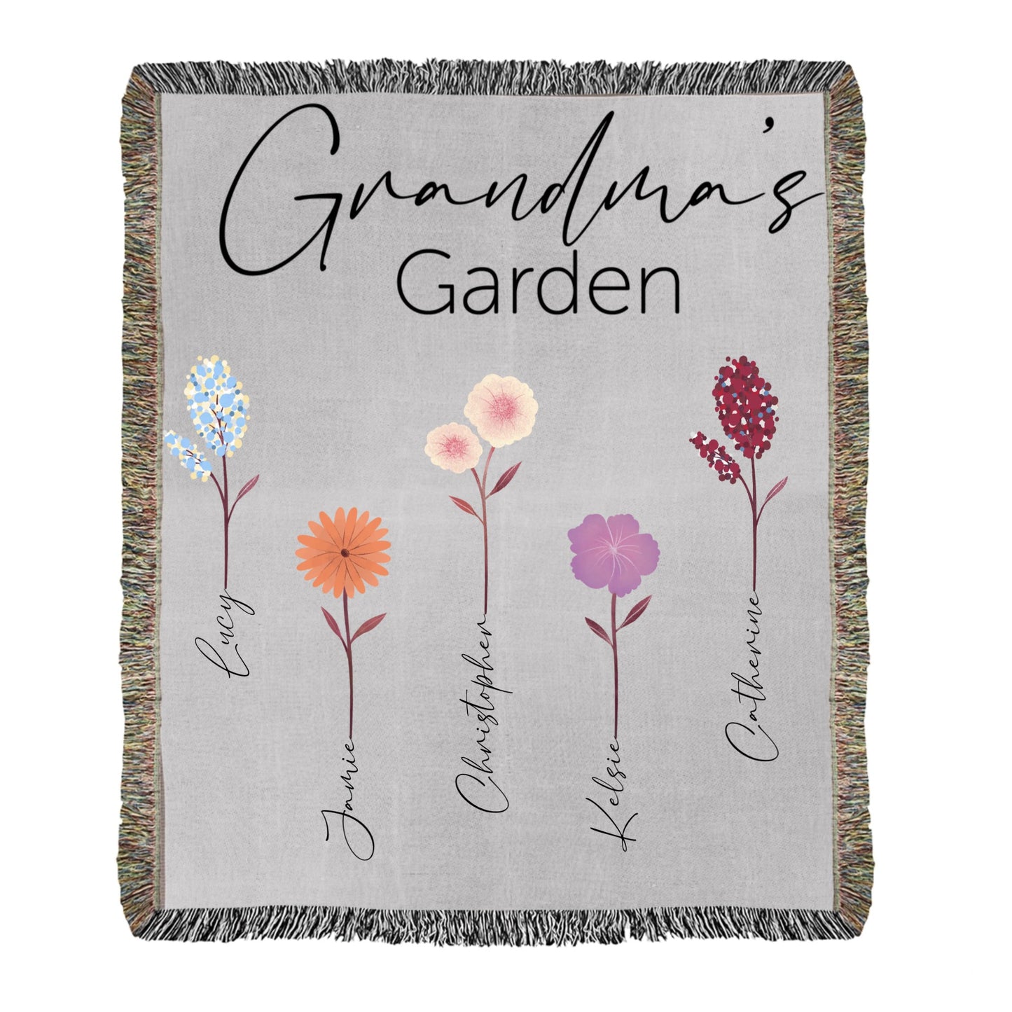 Grandma's Garden Woven Blanket  - TL1