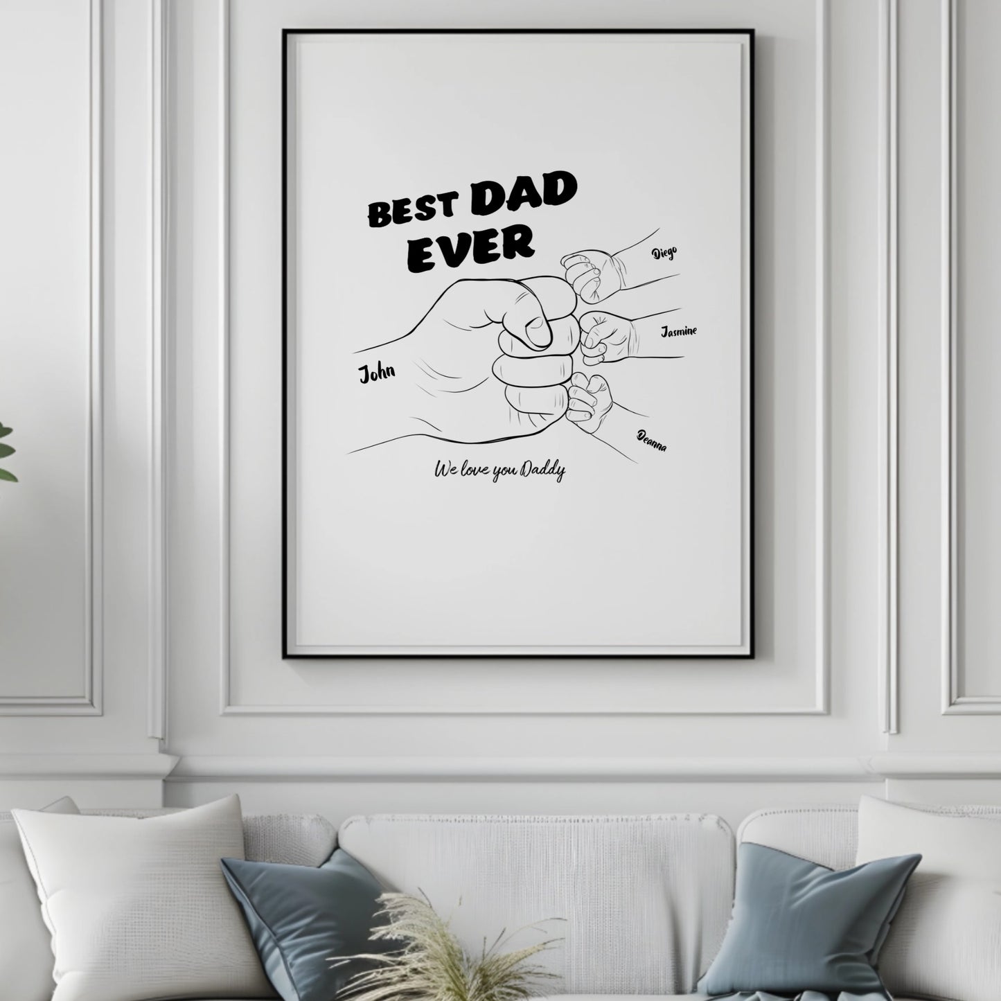 Best Dad Ever Vertical Framed Canvas