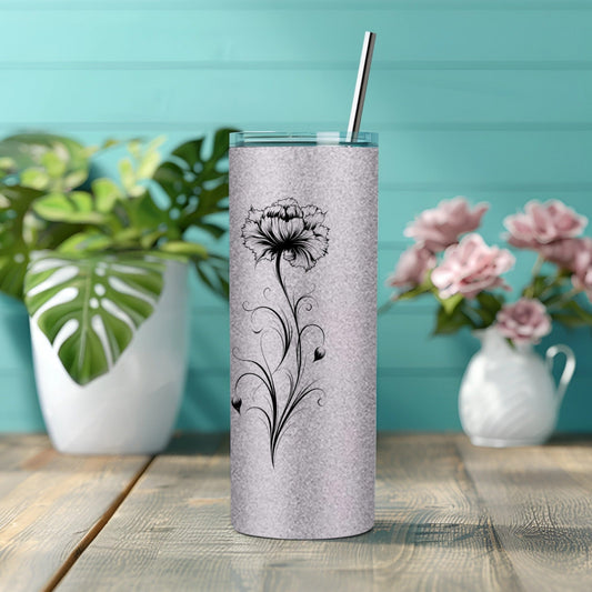 Custom Skinny Tumbler with Birthflower